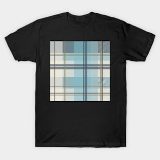 winter plaid in ice blue and beige seamless pattern T-Shirt